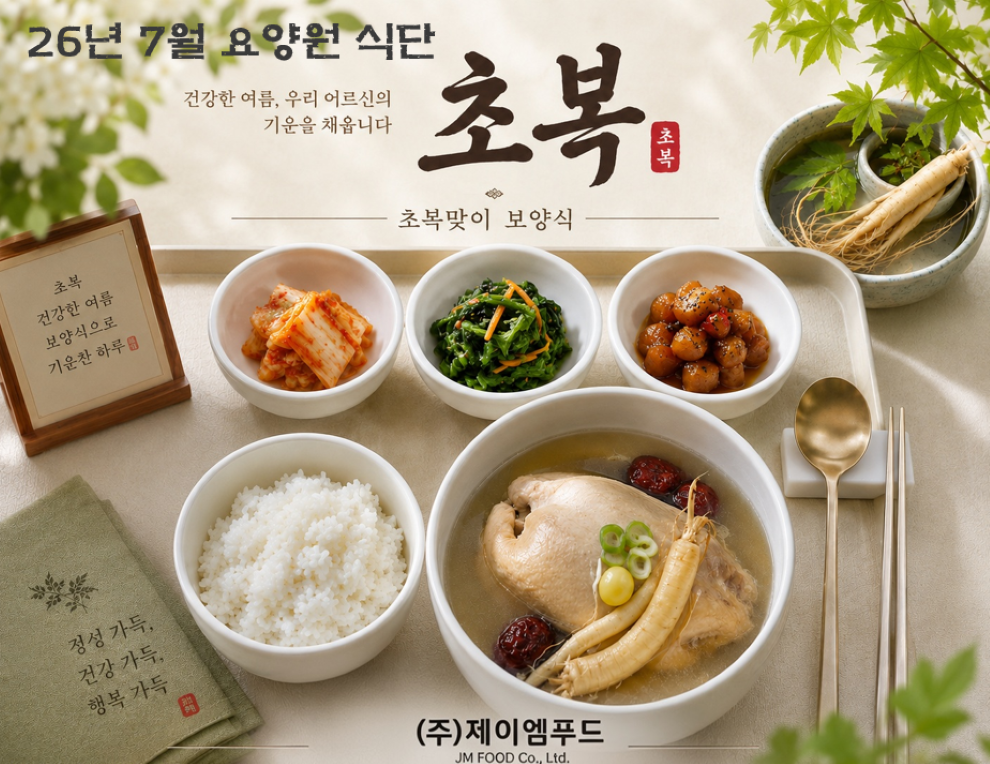 26년 7월 요양원 식단